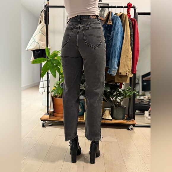 90S LEE RIDER HEAVY FADED BLACK DENIM JEANS CLASSIC 25X28.5 - Picture 1 of 13
